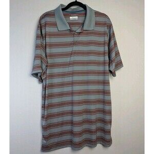 Columbia Polo Shirt Mens XL Brown Omni-Shade Performance Golf Outdoors Fishing
